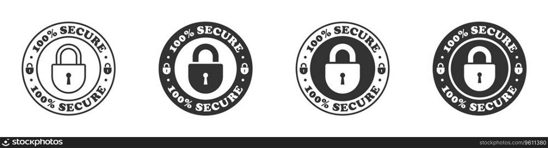 100  secure icon set. Vector illustration.