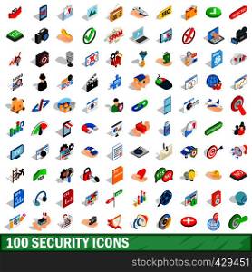 100 security icons set in isometric 3d style for any design vector illustration. 100 security icons set, isometric 3d style
