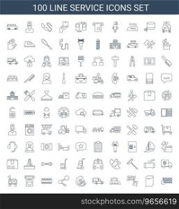 100 service icons Royalty Free Vector Image