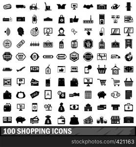 100 shopping icons set in simple style for any design vector illustration. 100 shopping icons set in simple style