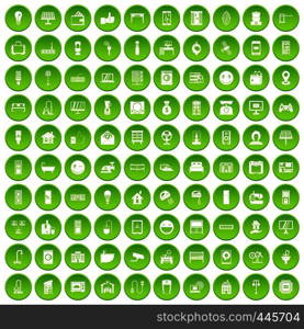 100 smart house icons set green circle isolated on white background vector illustration. 100 smart house icons set green circle