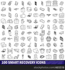 100 smart recovery icons set in outline style for any design vector illustration. 100 smart recovery icons set, outline style