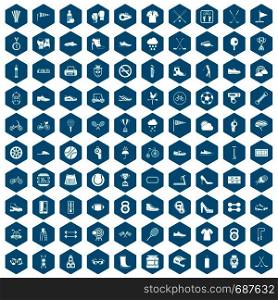 100 sneakers icons set in sapphirine hexagon isolated vector illustration. 100 sneakers icons sapphirine violet