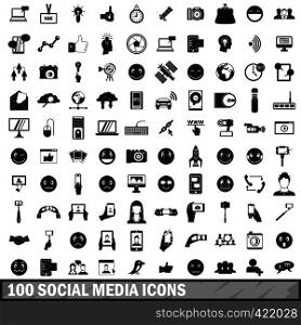 100 social media icons set in simple style for any design vector illustration. 100 social media icons set in simple style
