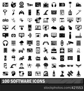 100 software icons set in simple style for any design vector illustration. 100 software icons set in simple style