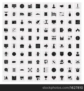 100 Solid Business Icons for web and Print Material