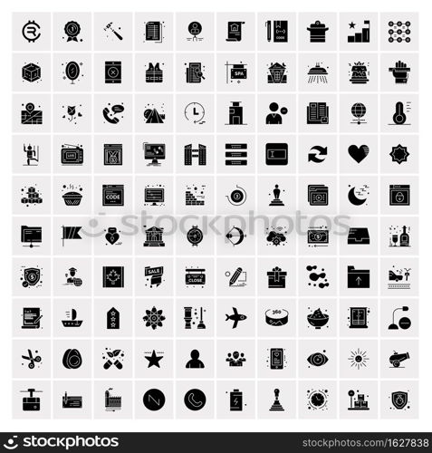 100 Solid Business Icons for web and Print Material