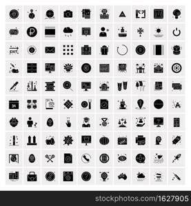 100 Solid Business Icons for web and Print Material