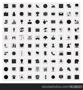 100 Solid Business Icons for web and Print Material