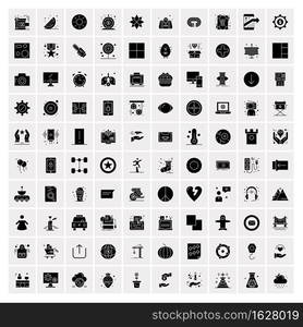 100 Solid Business Icons for web and Print Material