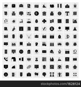 100 Solid Business Icons for web and Print Material