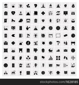 100 Solid Business Icons for web and Print Material