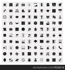 100 Solid Business Icons for web and Print Material