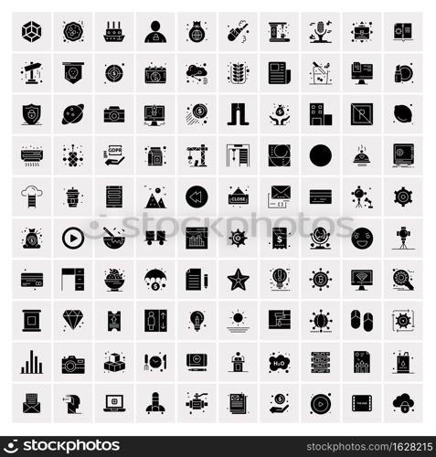 100 Solid Business Icons for web and Print Material