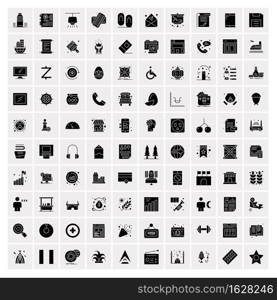 100 Solid Business Icons for web and Print Material