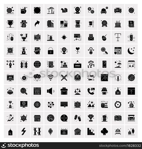 100 Solid Business Icons for web and Print Material