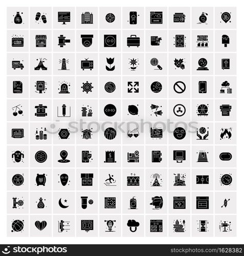 100 Solid Business Icons for web and Print Material