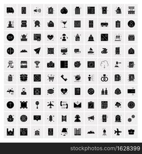 100 Solid Business Icons for web and Print Material