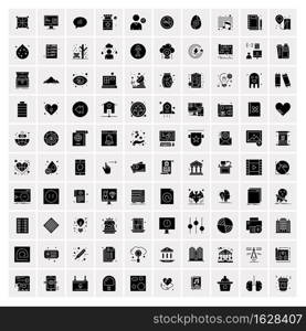 100 Solid Business Icons for web and Print Material