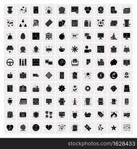 100 Solid Business Icons for web and Print Material