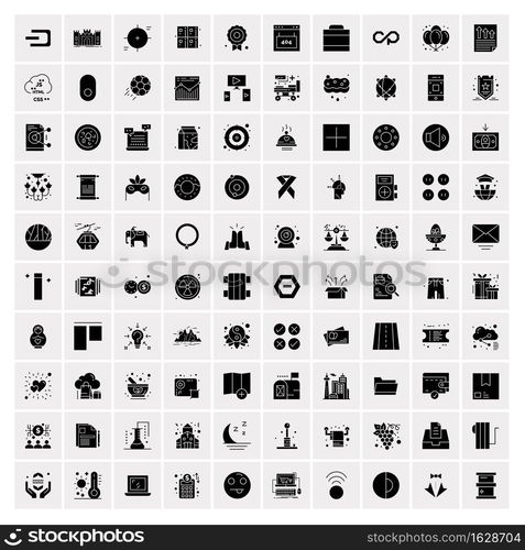 100 Solid Business Icons for web and Print Material