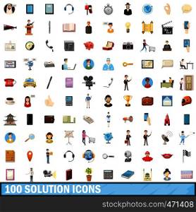 100 solution icons set in cartoon style for any design vector illustration. 100 solution icons set, cartoon style