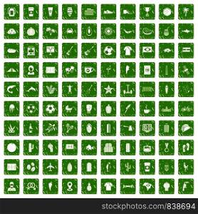 100 South America icons set in grunge style green color isolated on white background vector illustration. 100 South America icons set grunge green