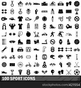 100 sport icons set in simple style for any design vector illustration. 100 sport icons set in simple style