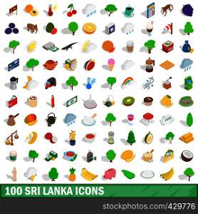 100 sri lanka icons set in isometric 3d style for any design vector illustration. 100 sri lanka icons set, isometric 3d style