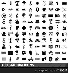 100 stadium icons set in simple style for any design vector illustration. 100 stadium icons set, simple style