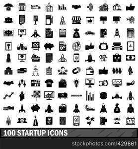 100 startup icons set in simple style for any design vector illustration. 100 startup icons set, simple style
