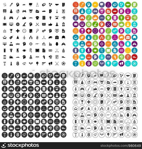 100 strategy icons set vector in 4 variant for any web design isolated on white. 100 strategy icons set vector variant