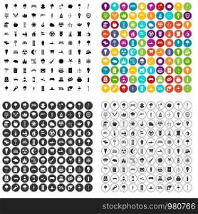 100 street lighting icons set vector in 4 variant for any web design isolated on white. 100 street lighting icons set vector variant