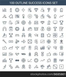 100 success icons Royalty Free Vector Image