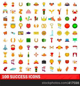 100 sucsess icons set in cartoon style for any design vector illustration. 100 success icons set, cartoon style