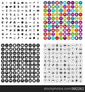 100 summer camp icons set vector in 4 variant for any web design isolated on white. 100 summer camp icons set vector variant