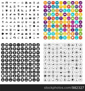 100 summer vacation icons set vector in 4 variant for any web design isolated on white. 100 summer vacation icons set vector variant