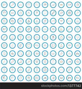 100 supplies icons set in outline style for any design vector illustration. 100 supplies icons set, outline style