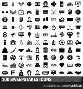 100 sweepstakes icons set in simple style for any design vector illustration. 100 sweepstakes icons set, simple style