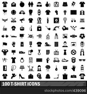 100 t-shirt icons set in simple style for any design vector illustration. 100 t-shirt icons set, simple style