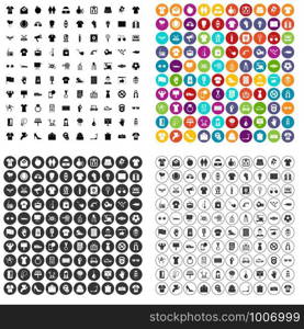 100 t-shirt icons set vector in 4 variant for any web design isolated on white. 100 t-shirt icons set vector variant
