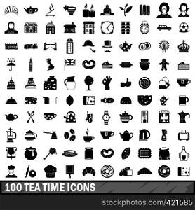 100 tea time food icons set in simple style for any design vector illustration. 100 tea time food icons set in simple style
