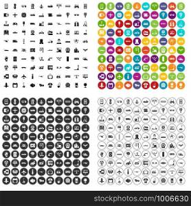 100 technical exhibition icons set vector in 4 variant for any web design isolated on white. 100 technical exhibition icons set vector variant