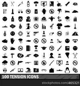 100 tension icons set in simple style for any design vector illustration. 100 tension icons set, simple style