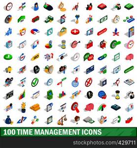 100 time management icons set in isometric 3d style for any design vector illustration. 100 time management icons set, isometric 3d style