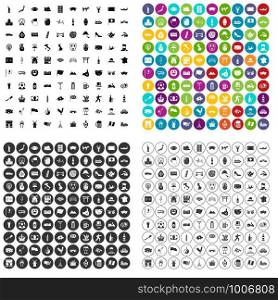 100 tourist attractions icons set vector in 4 variant for any web design isolated on white. 100 tourist attractions icons set vector variant