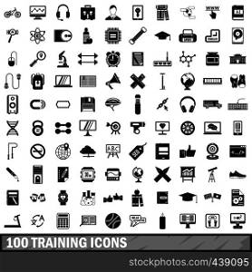 100 training icons set in simple style for any design vector illustration. 100 training icons set, simple style