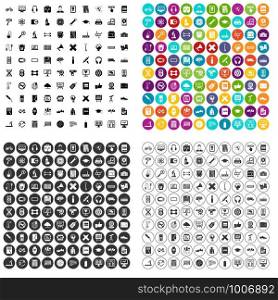 100 training icons set vector in 4 variant for any web design isolated on white. 100 training icons set vector variant