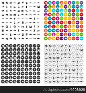 100 transport company icons set vector in 4 variant for any web design isolated on white. 100 transport company icons set vector variant