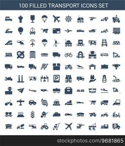 100 transport icons Royalty Free Vector Image